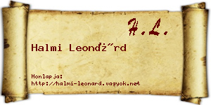 Halmi Leonárd névjegykártya